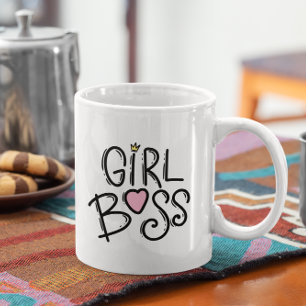 Modern Minimal GIRL CHEF Retro Typografi Kaffemugg