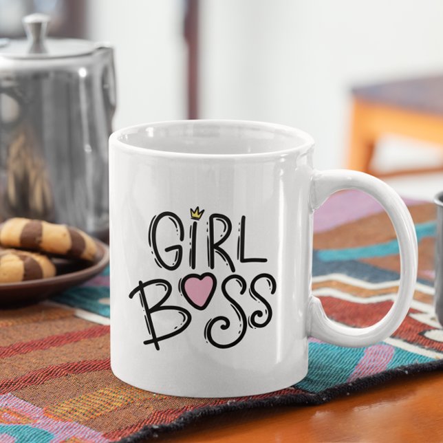 Modern Minimal GIRL CHEF | Retro Typografi Kaffemugg (Skapare uppladdad)