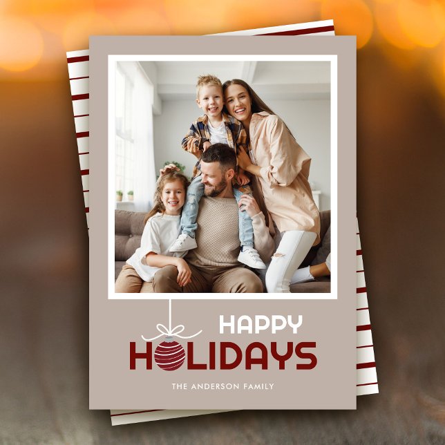 Modern Minimal Glad helg-jul för prydnadsföremål Julkort (Skapare uppladdad)