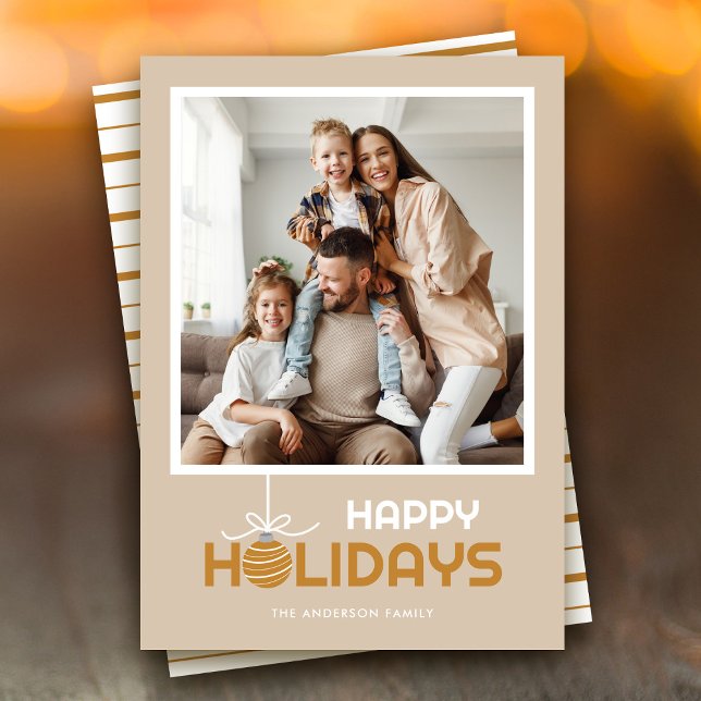 Modern Minimal Glad helg-jul för prydnadsföremål Julkort (Skapare uppladdad)