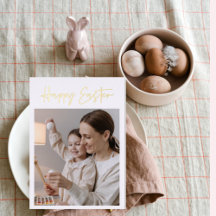 Modern Minimal Glad Påsk Familj | Äkta Folie