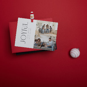 Modern minimal Glatt familj 2 Fotojul Julkort
