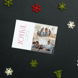 Modern minimal Glatt Red Family 2 Fotojul Julkort