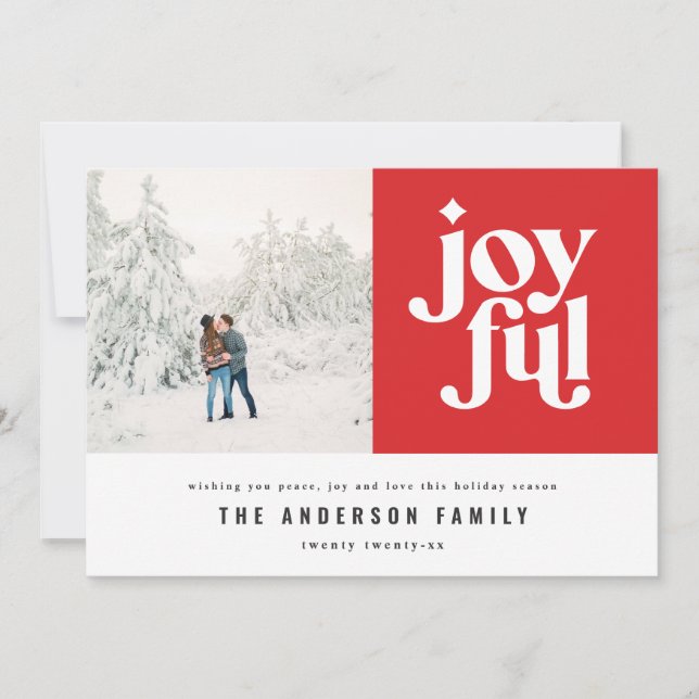 Modern minimal glatt typografi-helgdag julkort (Framsida)