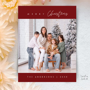 Modern Minimal, God Jul Familjefoto Vykort