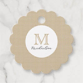 Modern Minimal Gold Elegant Monogram Gåvor Etiketter