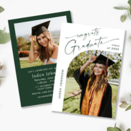 Modern minimal Grad 2-PHOTO-Studentfest Inbjudningar