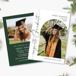 Modern minimal Grad 2-PHOTO-Studentfest Inbjudningar