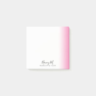 Modern minimal gradient rosa, vit makeup och hår post-it block