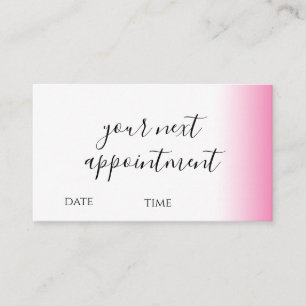 Modern minimal gradient rosa, vit makeup och hår tidsbeställning kort