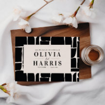 Modern minimal grafik, svart och vitt sparar datum