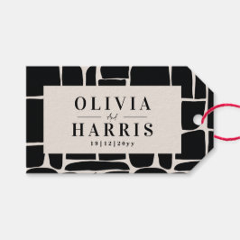 Modern minimal grafik, svart och vitt till party presentetikett