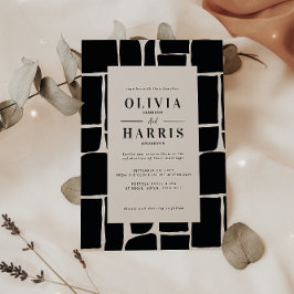 Modern minimal grafik, svart och vitt unik inbjudningar