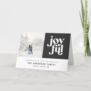 Modern minimal grafisk jul typografi foto helgkort