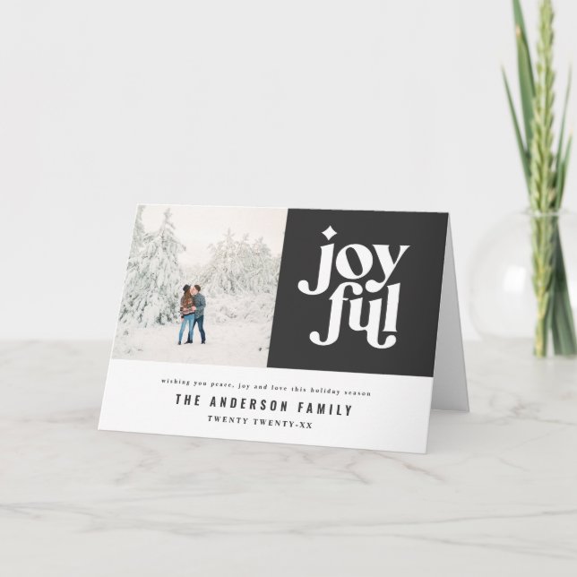 Modern minimal grafisk jul typografi foto helgkort (Framsida)