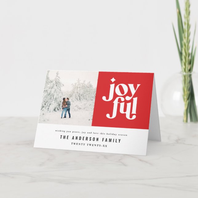 Modern minimal grafisk jul typografi foto helgkort (Framsida)