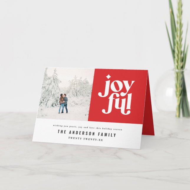 Modern minimal grafisk jul typografi foto helgkort (Framsida)
