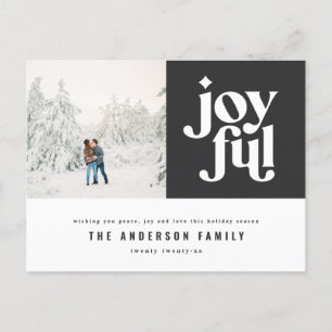 Modern minimal grafisk jultypografi helg vykort