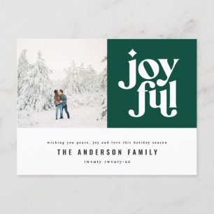 Modern minimal grafisk jultypografi helg vykort