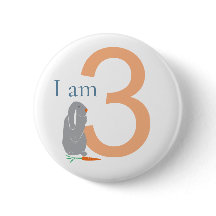 Modern minimal Grått Bunny, tredje födelsedag