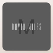 Modern minimal Grått för redigerbar Monogram-desig