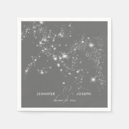 Modern minimal Grått och vita glasdiamanter Pappersservett