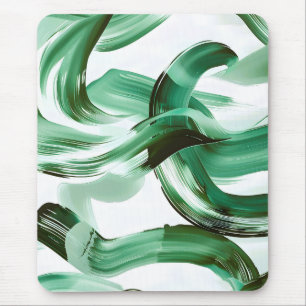 Modern Minimal Grön Penseldrag Abstrakt Musmatta