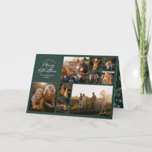 Modern minimal grönt 11 fotobotaniska familjen helgkort