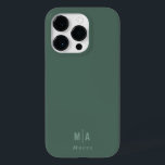 Modern minimal grönt av typografi i monogram<br><div class="desc">Modern,  minimal grönt av typografi i monogramformat och vit elegant - enkel,  unik utformning av telefonfodral för personlig.</div>