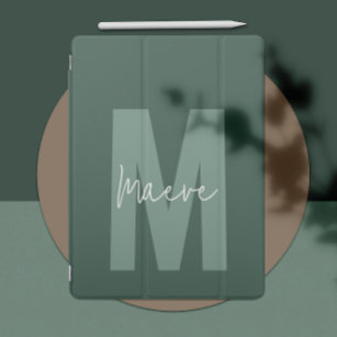 Modern minimal grönt av typografi i monogram iPad air skydd