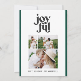 Modern minimal grönt intill jultypografi julkort