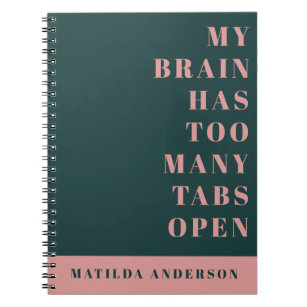 Modern minimal grönt och rosa, journal anteckningsbok