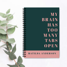 Modern minimal grönt och rosa, journal