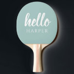 Modern minimal Grönt och vit Hej och du Namn Pingisracket<br><div class="desc">Modern minimal Grönt och vit Hej och du Namn</div>