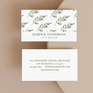 Modern Minimal Grönt Olive Träd Professionell Bu Visitkort
