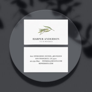 Modern Minimal Grönt Olive Träd Professionell Bu Visitkort