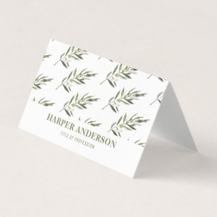Modern Minimal Grönt Olive Träd Professionell Bu Visitkort