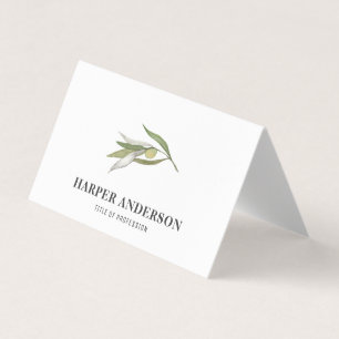 Modern Minimal Grönt Olive Träd Professionell Busi Visitkort