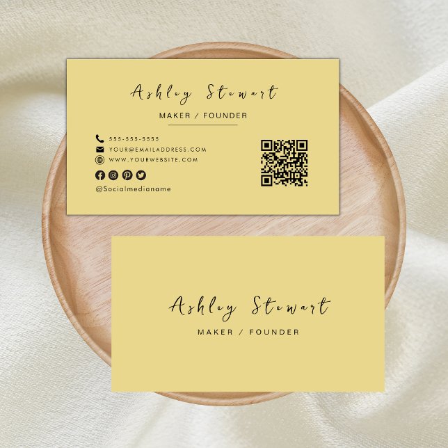 Modern minimal Groovy-Professionell Qr-kod Visitkort (Skapare uppladdad)