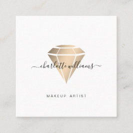 Modern minimal Guld Diamant Salon Visitenkarte Fyrkantigt Visitkort