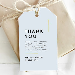 Modern Minimal Guld Kors Dop Presentetikett