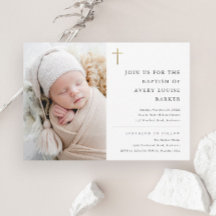 Modern Minimal Guld Kors Foto Dop