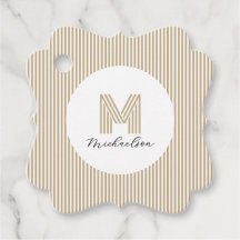 Modern Minimal Guld Ränder Monogram
