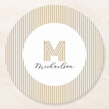Modern Minimal Guld Ränder Monogram