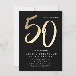 Modern Minimal Guld Typ 50-årsdag Inbjudningar