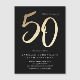 Modern Minimal Guld Typ 50-årsdag Magnetisk Inbjudningskort