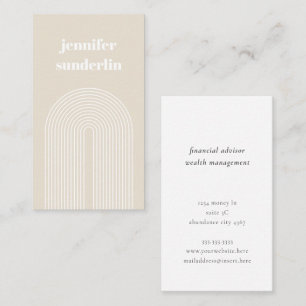 Modern minimal gurkgräddvit Namn Geometric Arch Visitkort