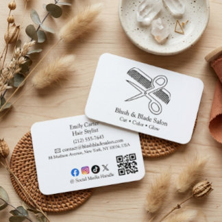 Modern Minimal Hair Artist-kort med visitkort