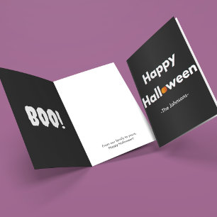 Modern minimal Halloween - Personlig Kort