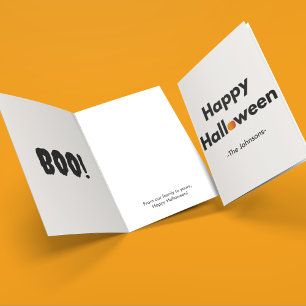 Modern minimal Halloween - Personlig Kort